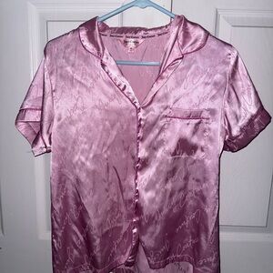 Juicy Couture Light Pink Satin Button-Up Top